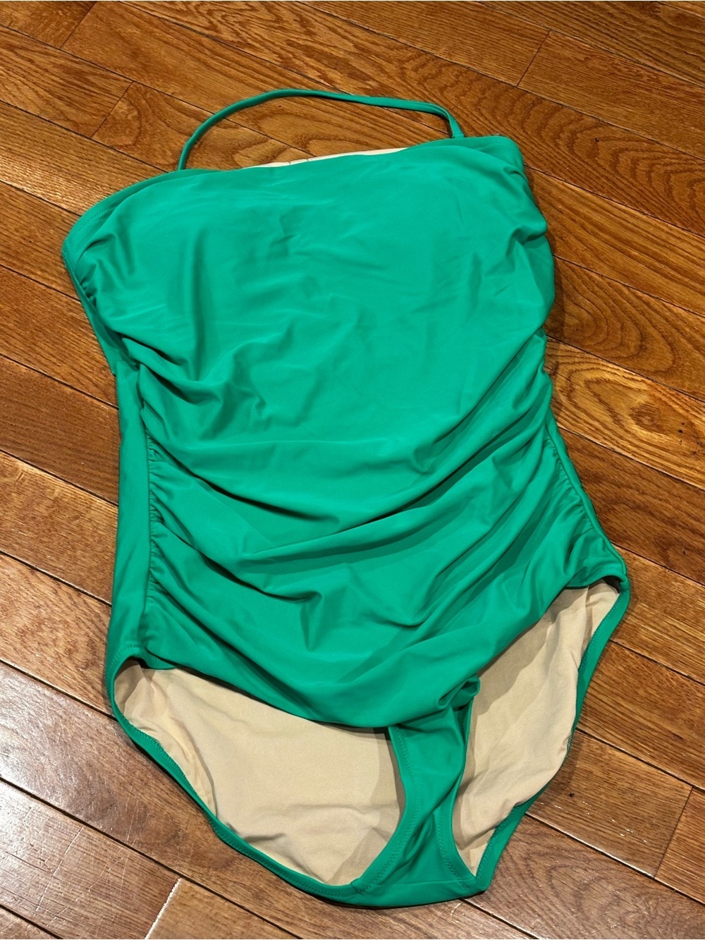 J. Crew Emerald Green Ruched womens xl One-Piece Swimsuit